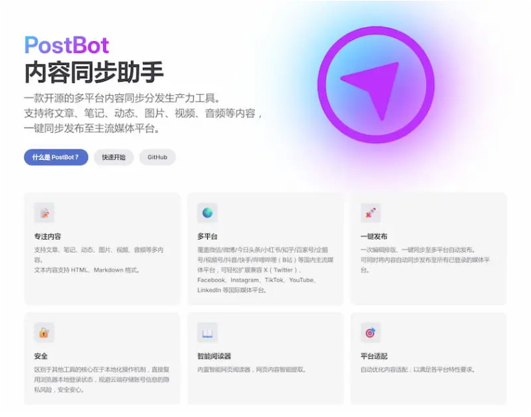 图片[1]-PostBot自媒体矩阵分发神器 | 2026开源免费的多平台同步方案 (RPA技术)-小懒资源